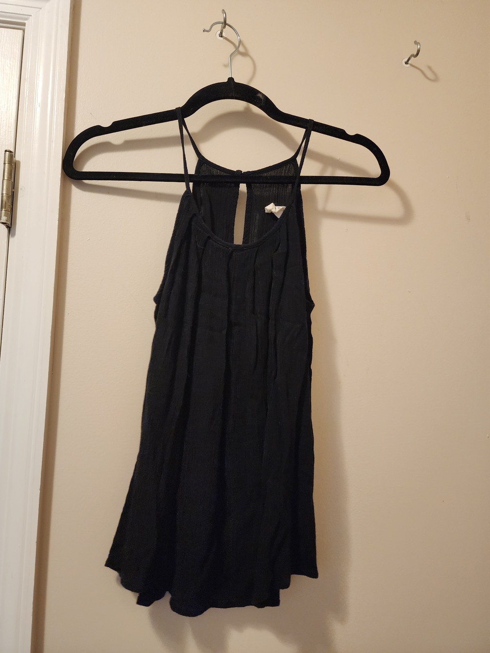 Women's Black Halter Tank Top - Lightweight Sleeveless
